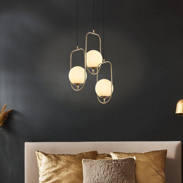 Everly Quinn Adjustable Height 3 Lights Metal Body Cluster Pendant